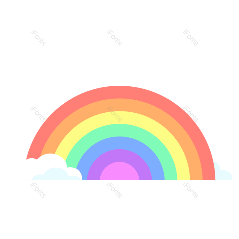 天空图片,彩虹元素,云朵PNG,色彩免抠素材